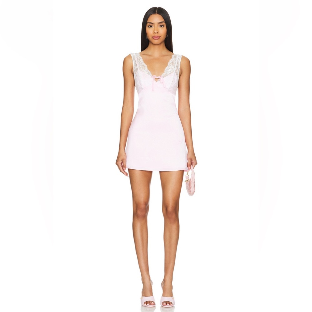 MORE TO COME Ruth Mini Dress in Blush Pink